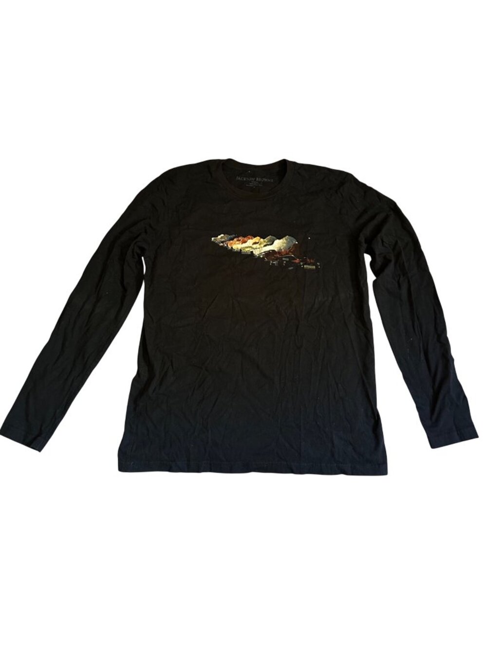 Jackson Browne Solo Acoustic Vol. 1 Black Long Sleeve Shirt With Graphic 100% Co